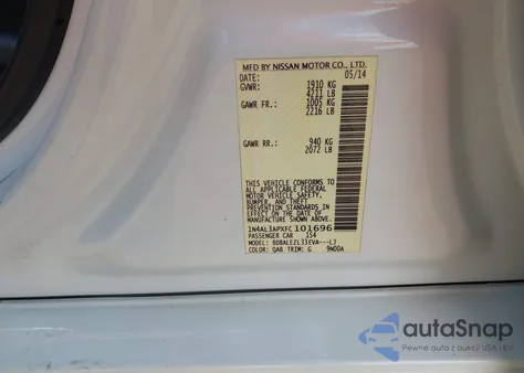 2015 Nissan Altima 2.5 S z USA, uszkodzony, nr VIN 1N4AL3APXFC101696